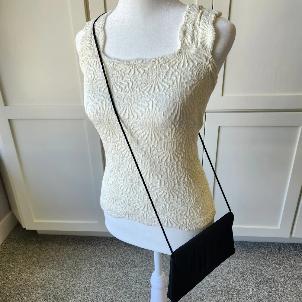 Le Regale Black Evening Formal Shoulder Bag Clutch Crossbody Elegant Glam Classy - Picture 4 of 13